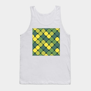 Diagonal Squircle Pattern (Green Yellow) Tank Top